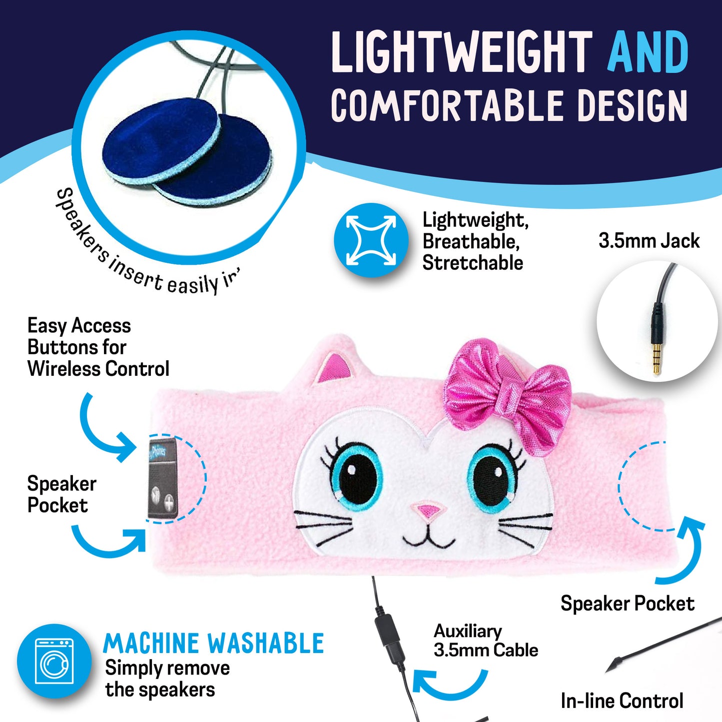 CozyPhones 3.0 Headband Headphones - Panda